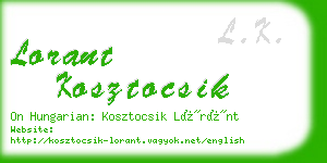 lorant kosztocsik business card